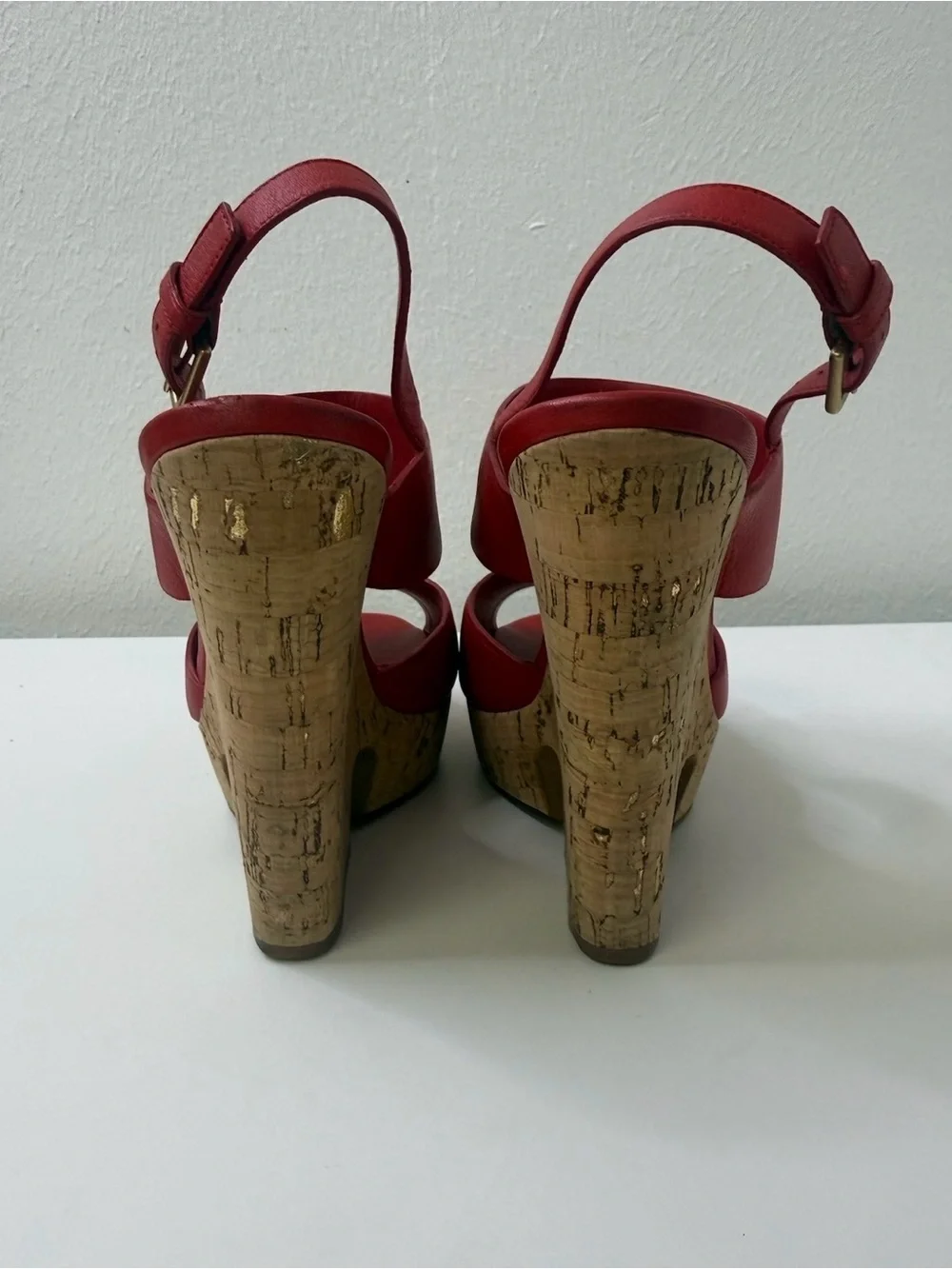 Yves Saint Laurent Deauville Red Cork Wedge Sandal Size 8 to 8.5